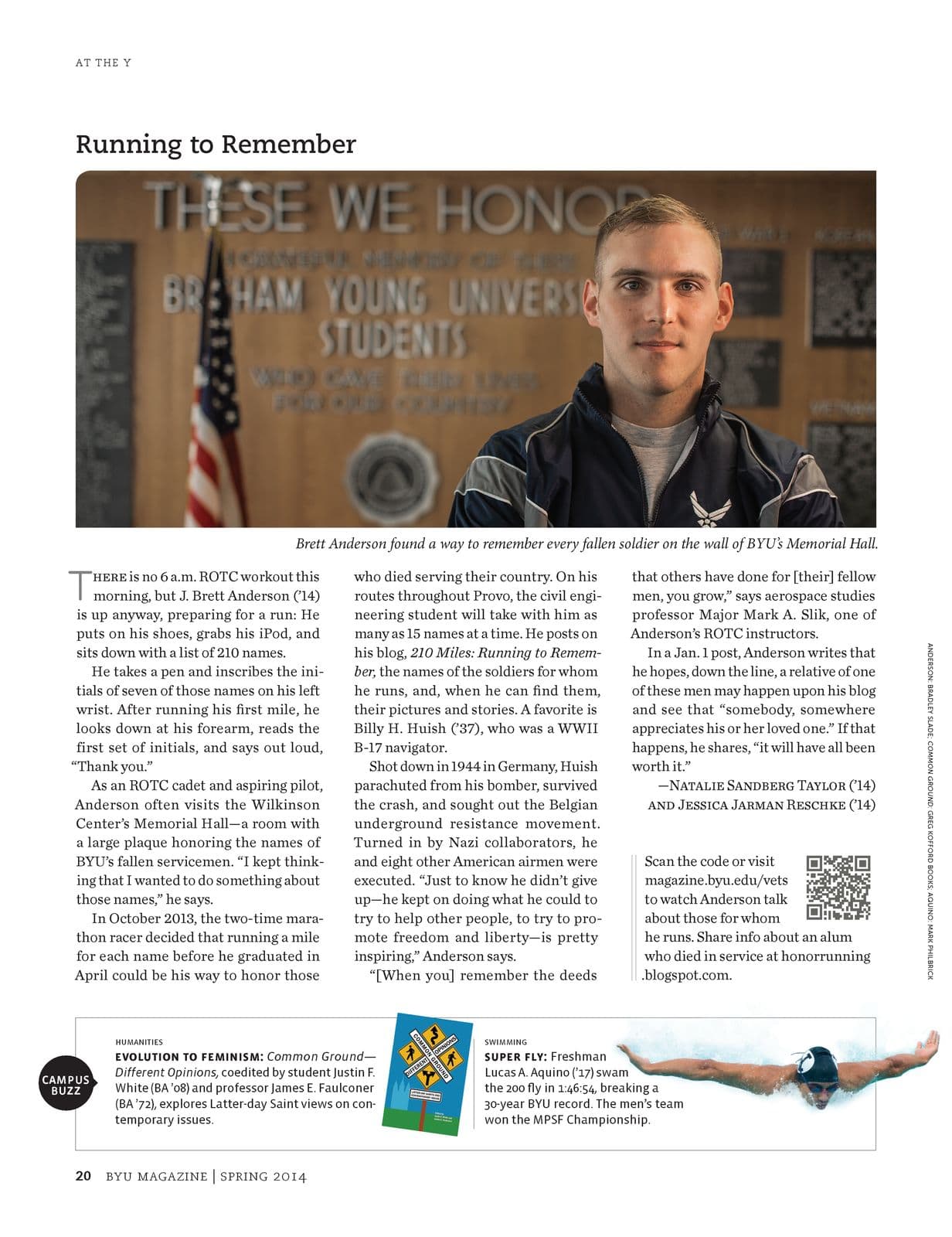BYU Magazine article, Running to Remember