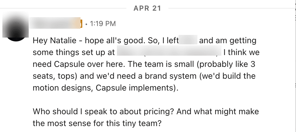 Prospect outreach message