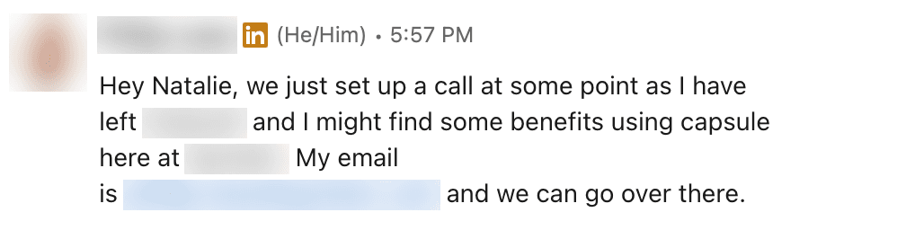 Prospect outreach message